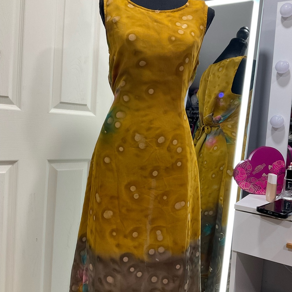 Versace vintage yellow midi dress